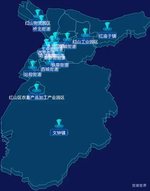 echarts赤峰市红山区geoJson地图点击跳转到指定页面